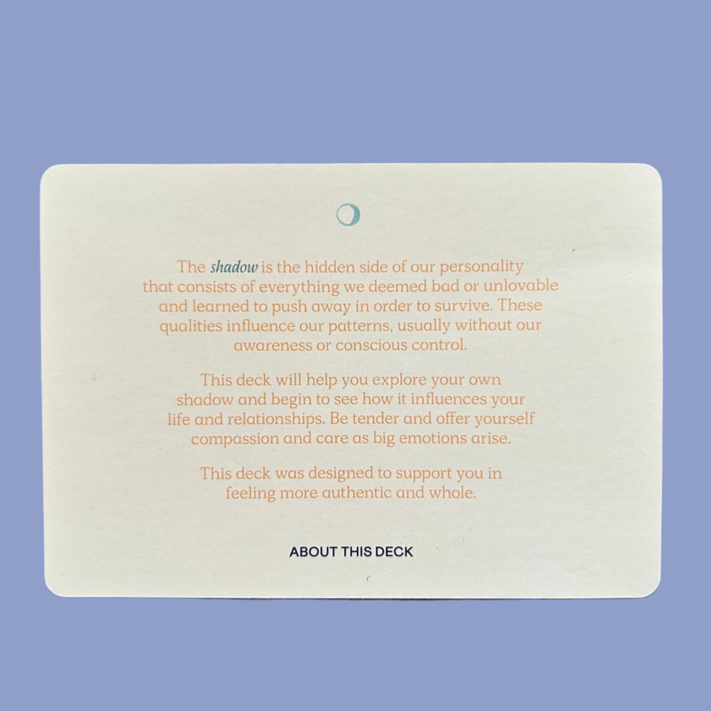 ABOUT THIS DECK CARD