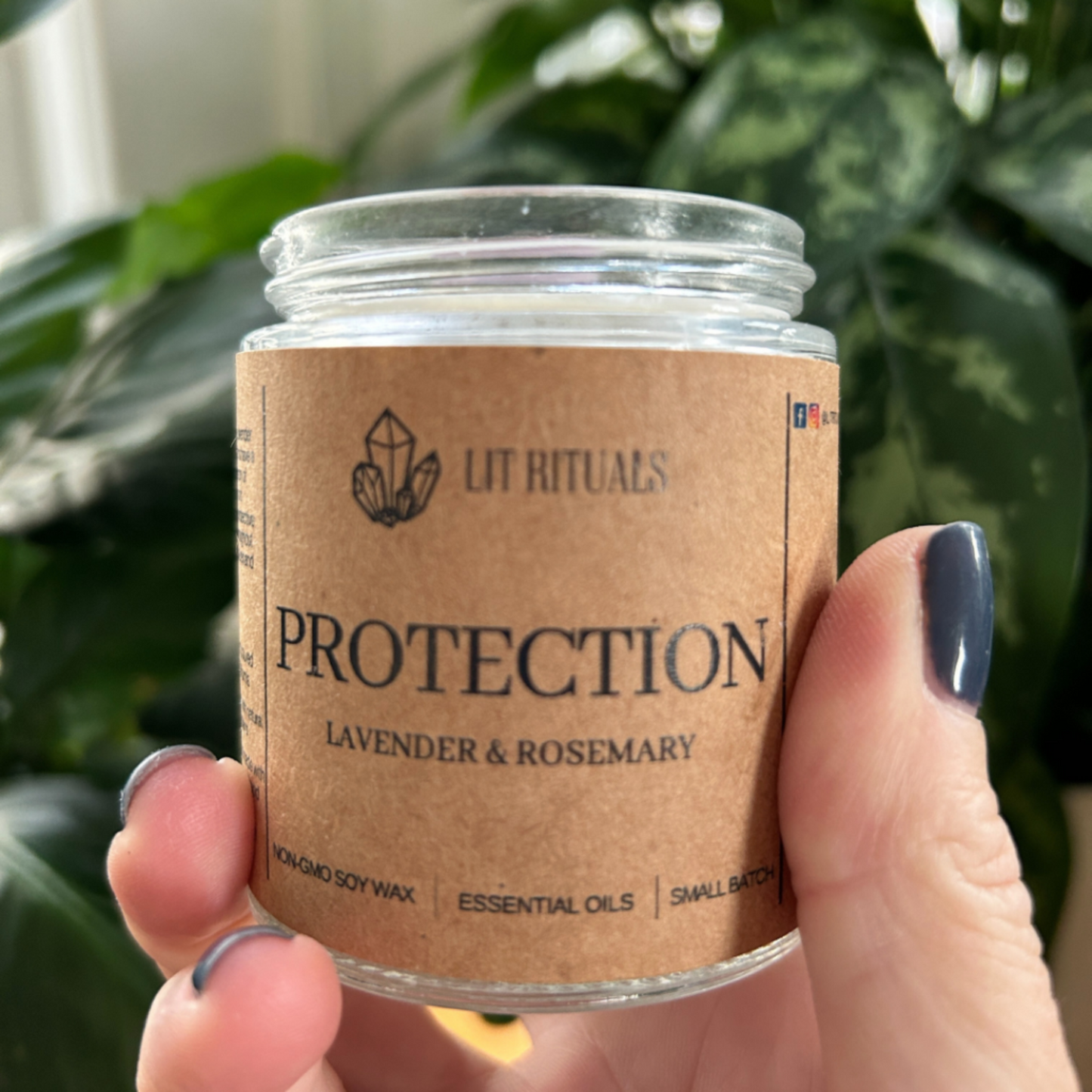 Lit Rituals Lavender and rosemary candle for protection