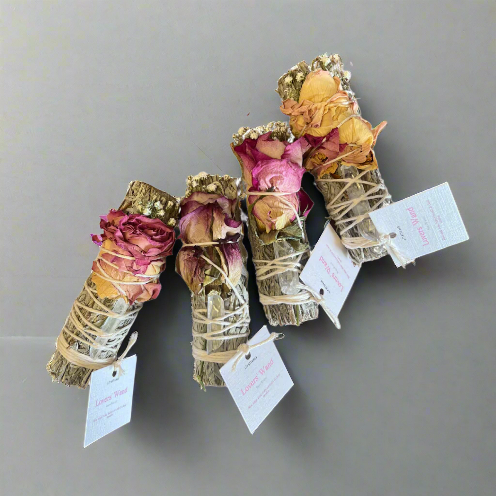 Sage & Rose Burn Wand - Blue Sage Base