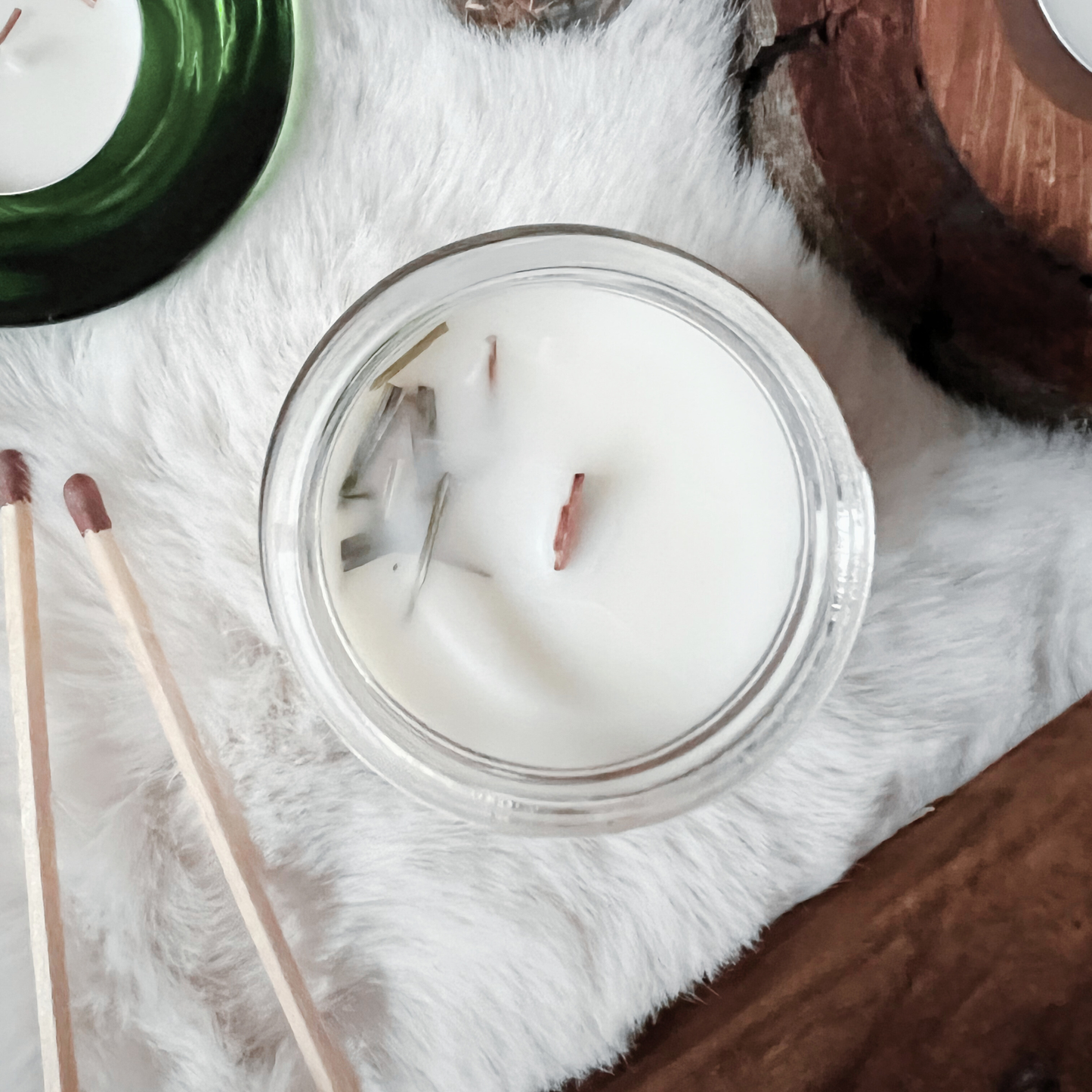 Top View Jasmine Blossom Green Tea Soy Candle