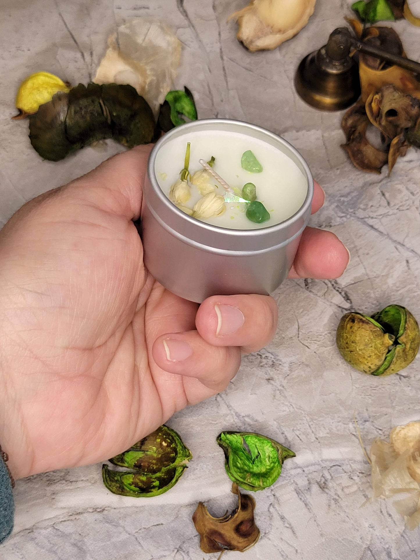 Soy Crystal Intention Candle 2oz: Frankincense & Myrrh