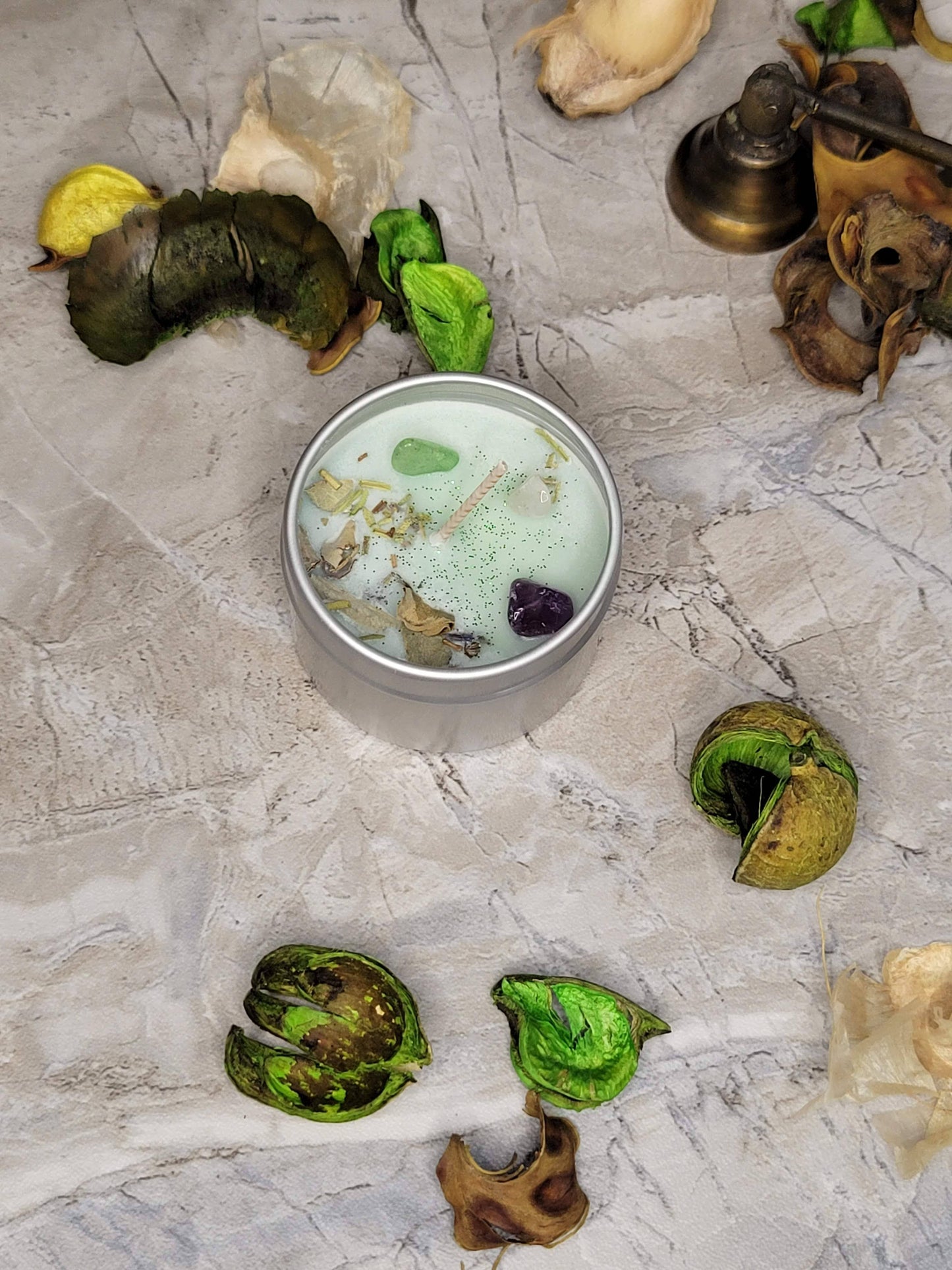 Soy Crystal Intention Candle 2oz: Frankincense & Myrrh