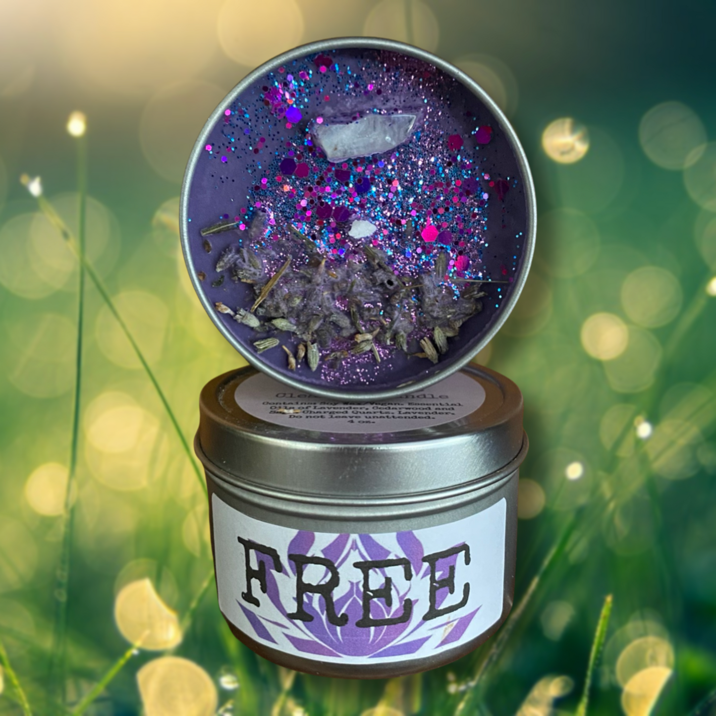 metaphysical cleansing candle with lavender