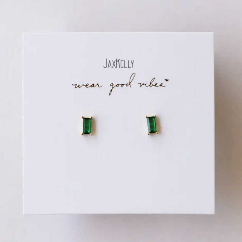gemstone-stud-earrings-emerald-green-baguette