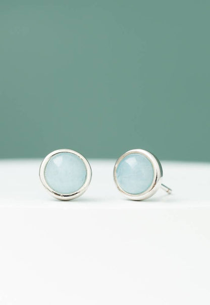 Aquamarine Stud Earrings in white gold