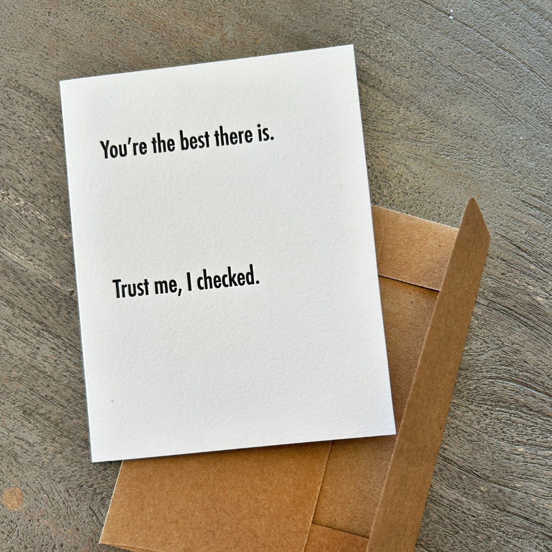 Supportive greeting card. You're the best there is