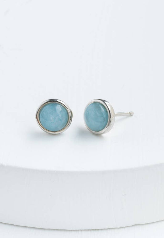 Breathe Aquamarine Stud Earrings