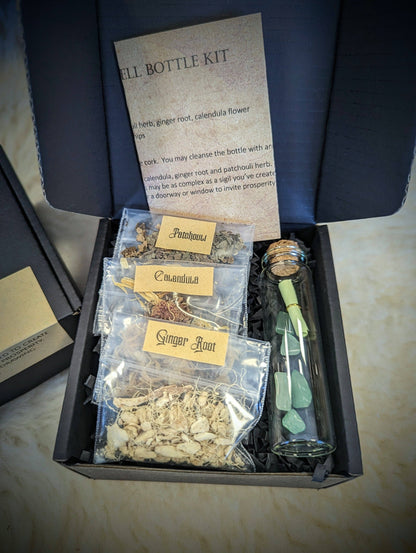 contents of spell jar kit for manifesting prosperity