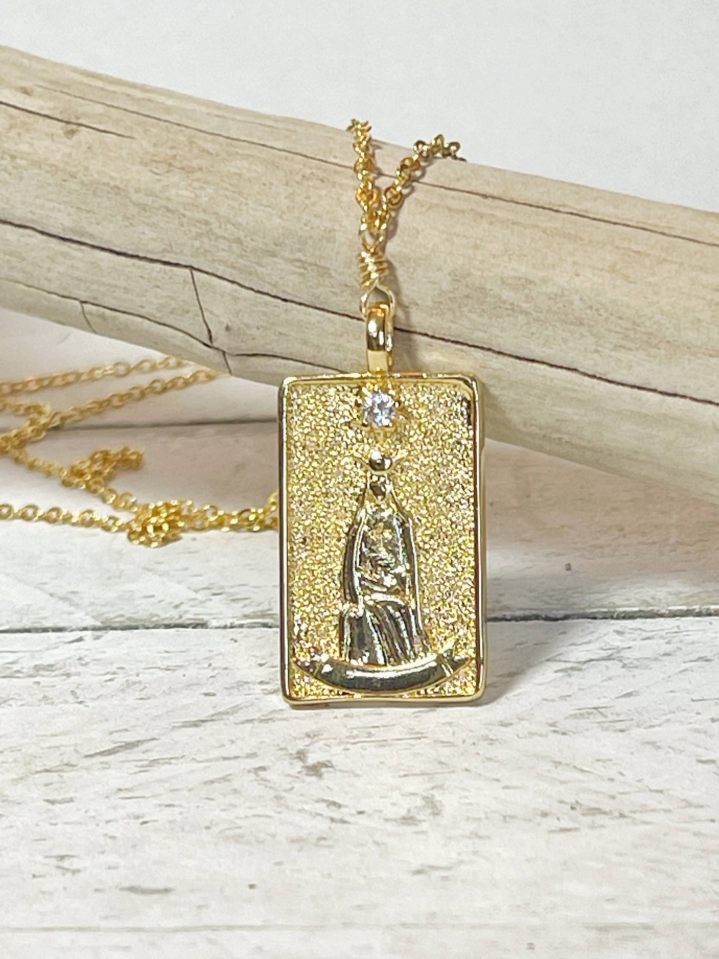 High priestess pendant gold plated necklace