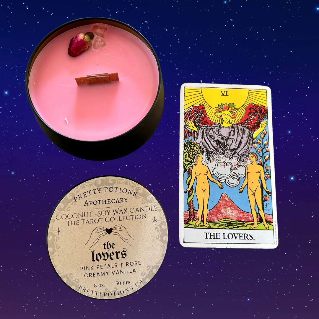 the lovers tarot card candle