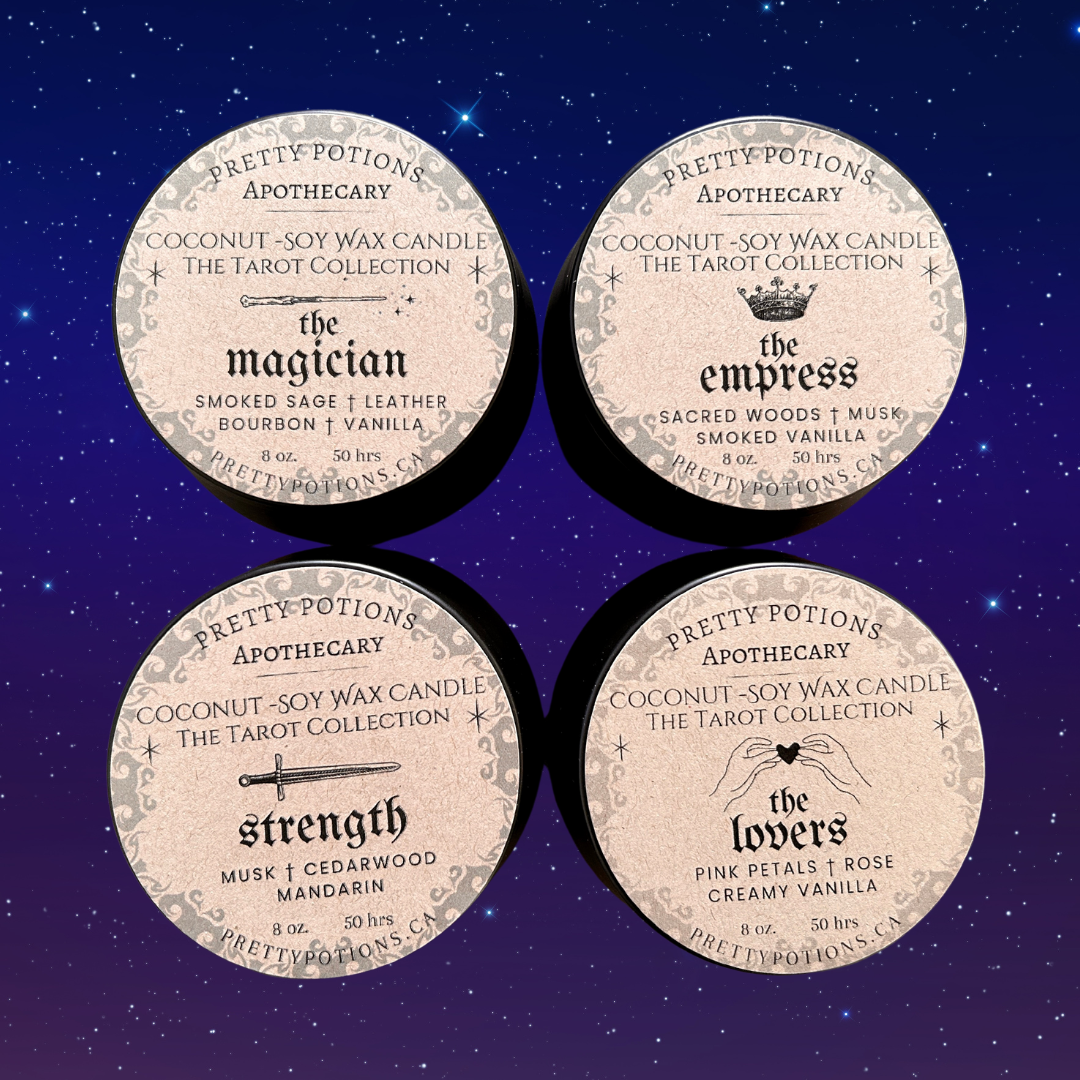 tarot card themed scented candles