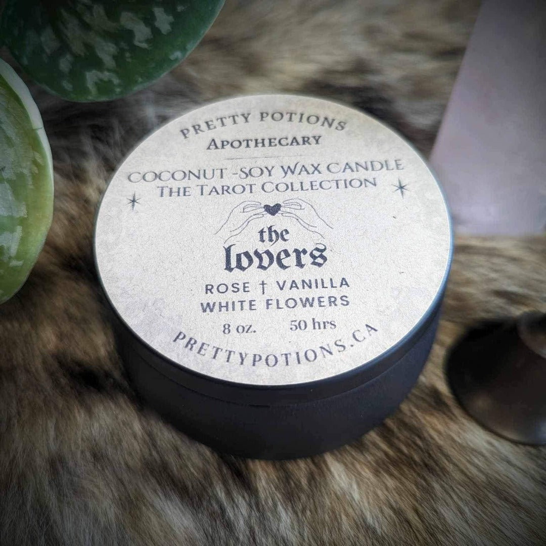 the lovers tarot themed scented candle