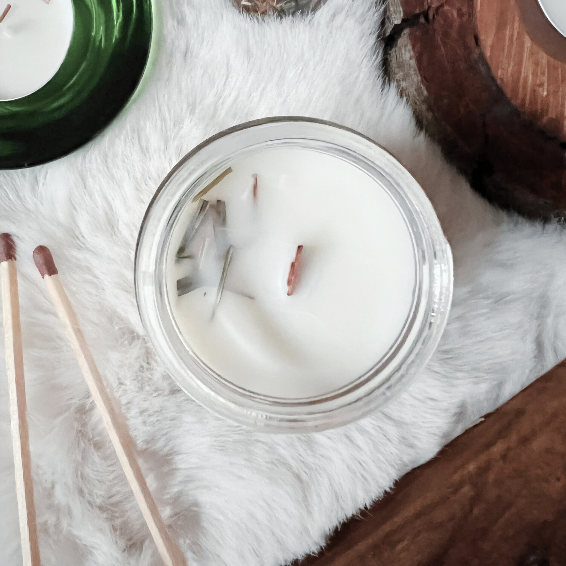 Top View Jasmine Blossom Green Tea Soy Candle
