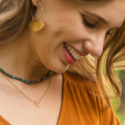 mallory sun burst gold plated pendant necklace