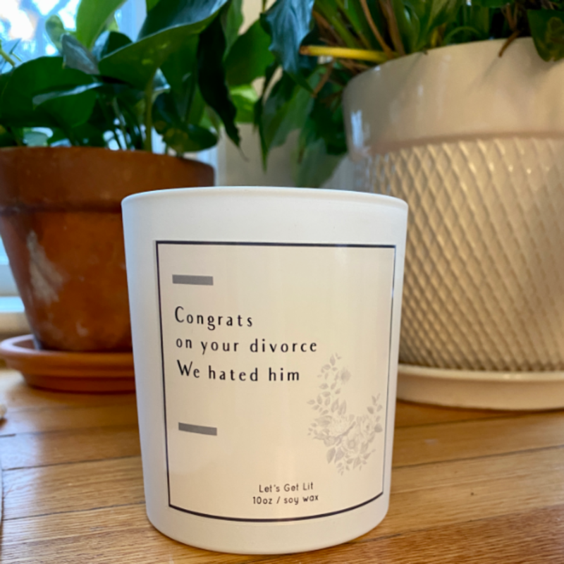 ONGRATULATIONS ON YOUR DIVORCE SOY CANDLE, FUNNY GIFT CANDLE, DIVORCE GIFT, BREAKUP GIFT CANDLE,