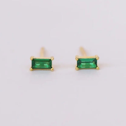 gemstone-stud-earrings-emerald-green-CZ-zircon