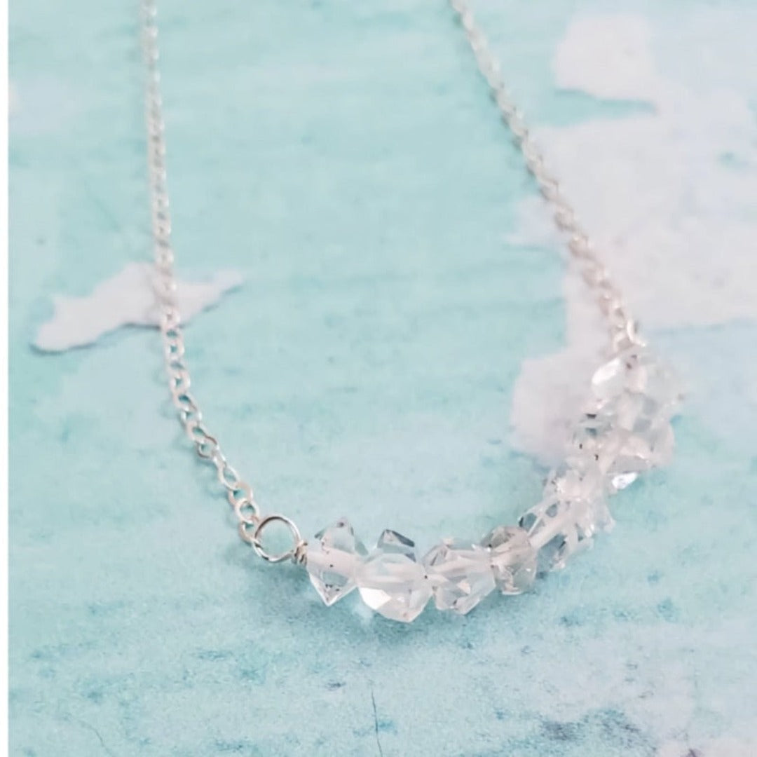 Herkimer Diamond Necklace on silver chain