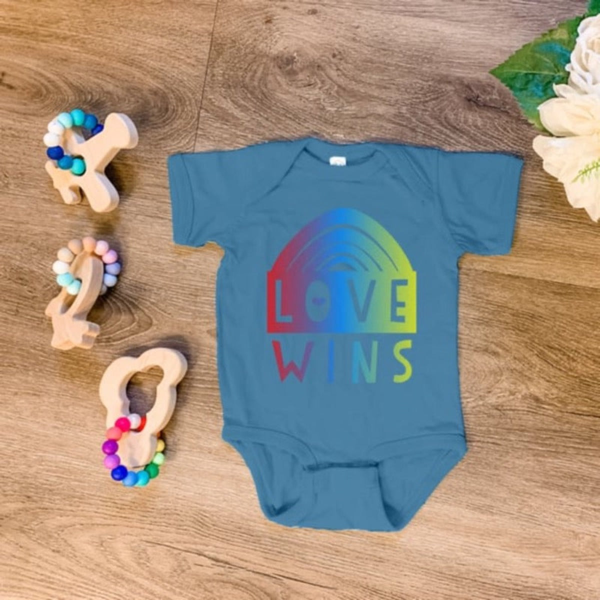 LGBT Baby Clothes Love Wins Blue Onesie