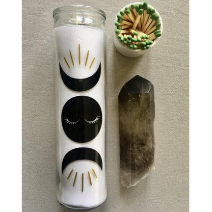 Triple Goddess Prayer Candle. Stages of Womenhood