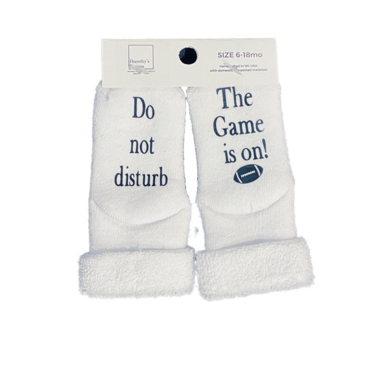 Funny baby socks for new dad. baby socks do not disturb the game is on