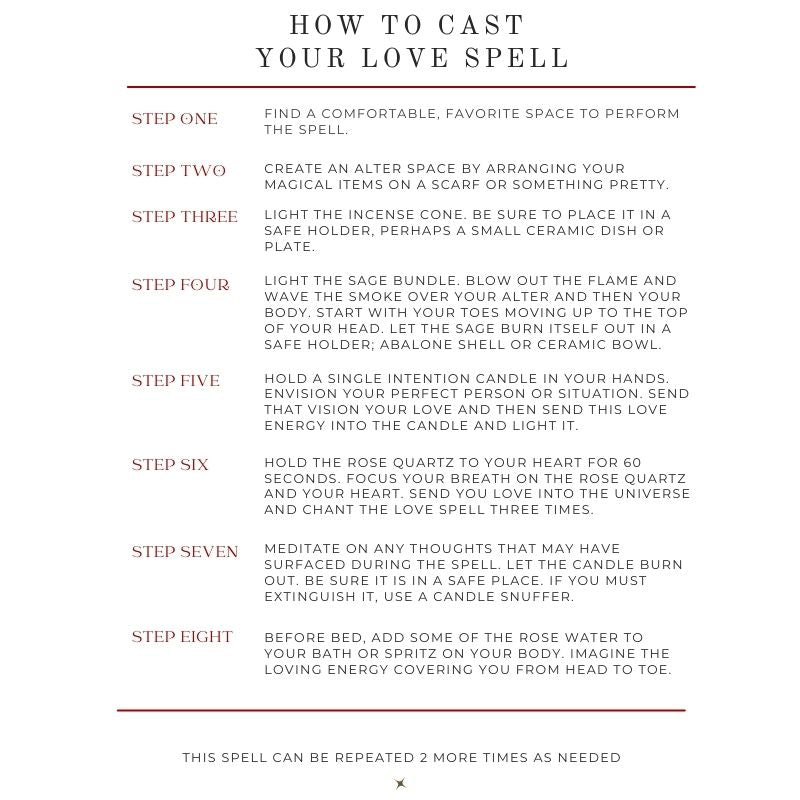 Instructions for casting love spell