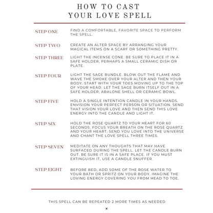 Instructions for casting love spell
